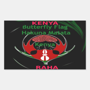 Kenya Raha Hakuna Matata.jpg Rechteckiger Aufkleber