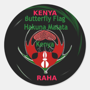 Kenya Raha Hakuna Matata.jpg Runder Aufkleber