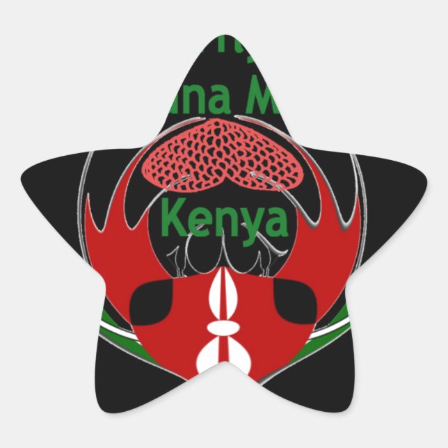 Kenya Raha Hakuna Matata.jpg Stern-Aufkleber (Vorderseite)