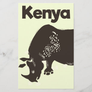 Kenya Rhino Afrikanisches Vintage-Poster Briefpapier