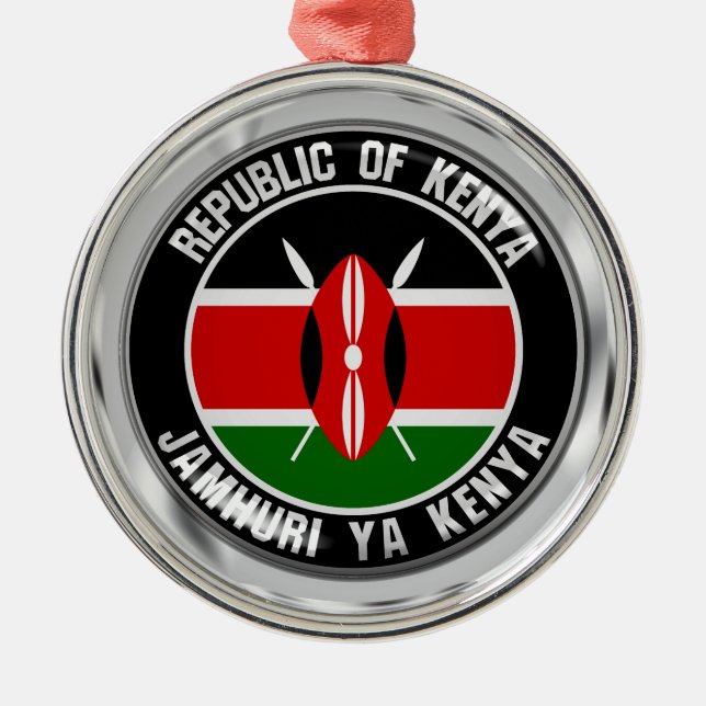 Kenya Round Emblem Ornament Aus Metall (Vorne)