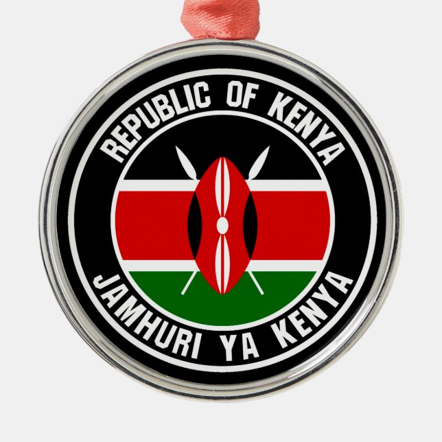 Kenya Round Emblem Ornament Aus Metall (Vorne)