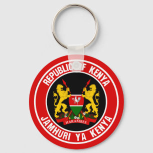 Kenya Round Emblem Schlüsselanhänger