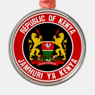 Kenya-Rundemblem Ornament Aus Metall