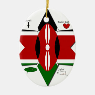 Kenya Safari Keramik Ornament