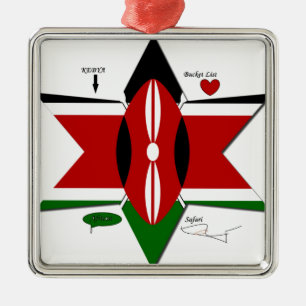 Kenya Safari Silbernes Ornament