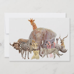 Kenya Safari Tiere Notecard Dankeskarte