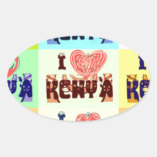 Kenya Travel Souvenir Pop Art Collection Ovaler Aufkleber