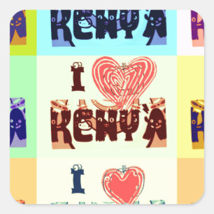Kenya Travel Souvenir Pop Art Collection Quadratischer Aufkleber
