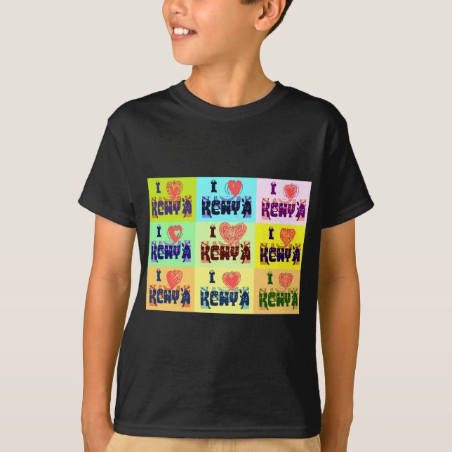 Kenya Travel Souvenir Pop Art Collection T-Shirt (Vorderseite)