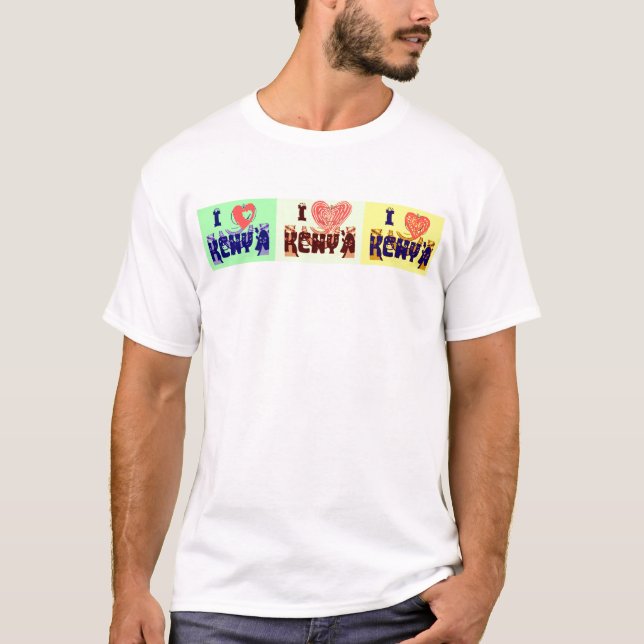 Kenya Travel Souvenir Pop Art Collection T-Shirt (Vorderseite)