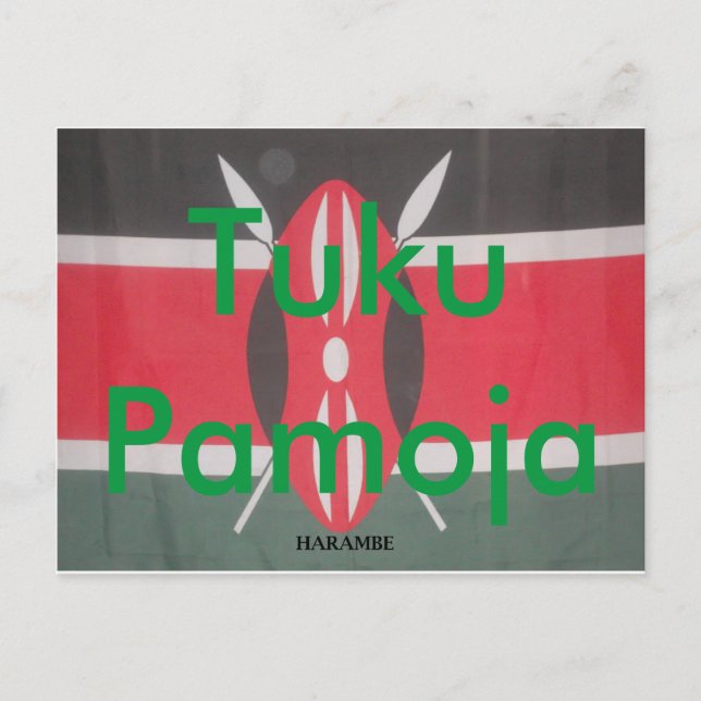 Kenya Tuko Pamoja Kenya wir zusammen Postkarte (Vorderseite)