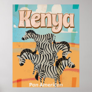 Kenya Vintage Travel Poster