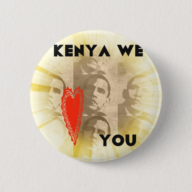 Kenya Wir Liebe Sie liebenswürdig perspektivisches Button (Vorderseite)