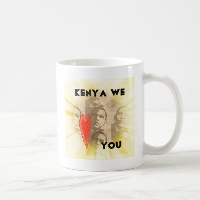 Kenya Wir Liebe Sie liebenswürdig perspektivisches Kaffeetasse (Rechts)
