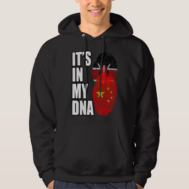 Kenyan And Chinese Mix DNA Heritage Flag Hoodie (Vorderseite)