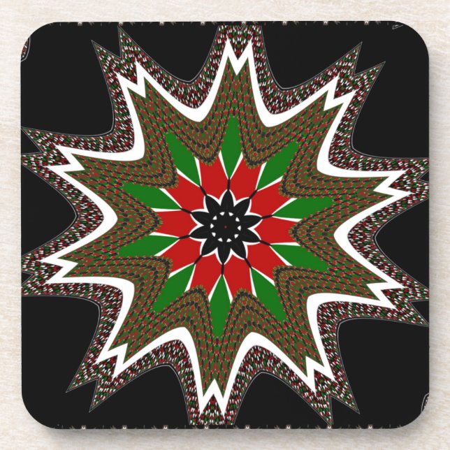 Kenyan Flag Colors Art Print/Graphic Getränkeuntersetzer (Vorderseite)