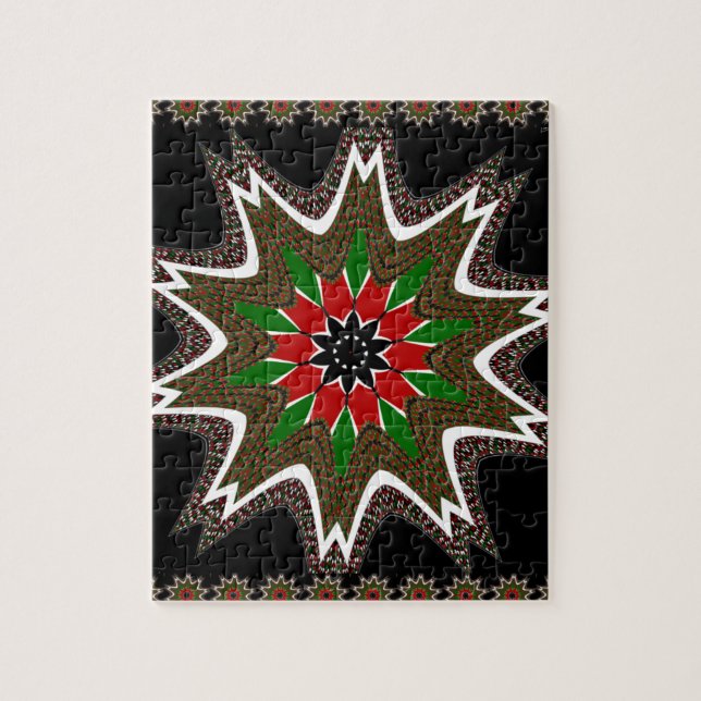 Kenyan Flag Colors Art Print/Graphic Puzzle (Vertikal)