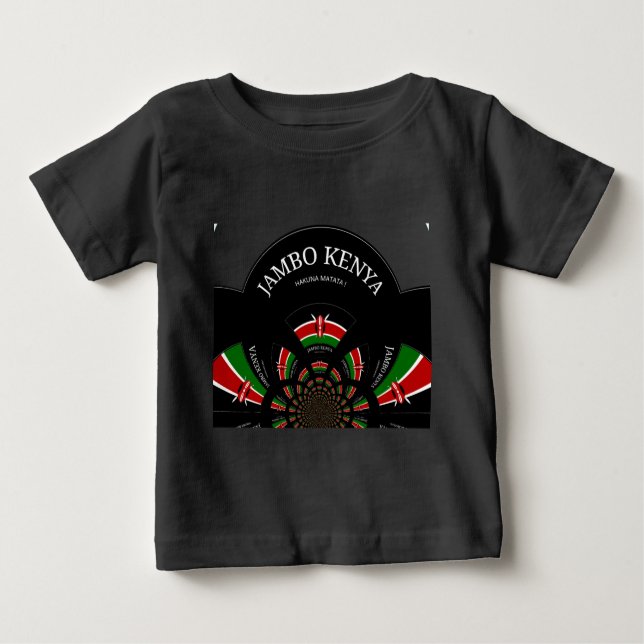 Kenyan Flag Inspiriert Jambo Willkommensdesign Art Baby T-shirt (Vorderseite)