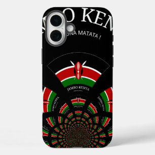 Kenyan Flag Inspiriert Jambo Willkommensdesign Art iPhone 16 Plus Hülle