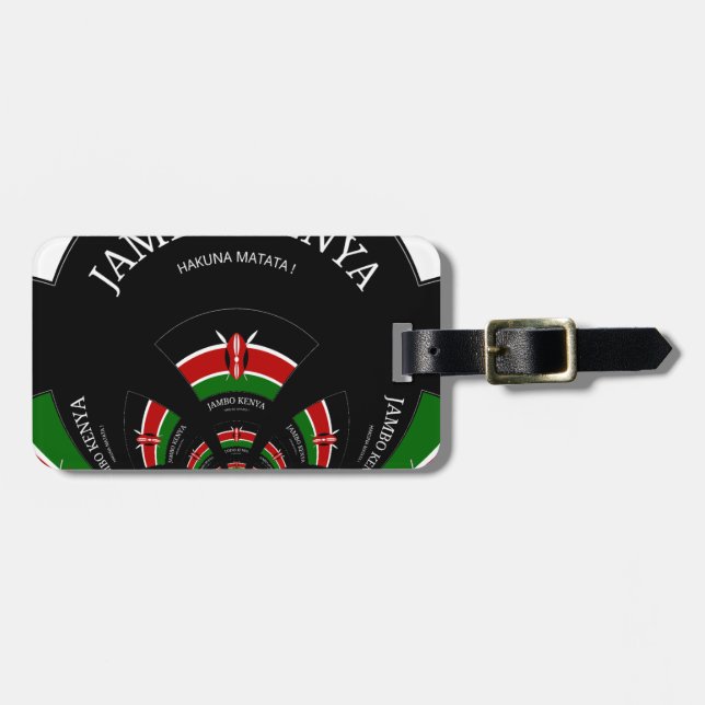 Kenyan Flag Inspiriert Jambo Willkommensdesign Art Gepäckanhänger (Vorderseite horizontal)