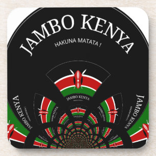 Kenyan Flag Inspiriert Jambo Willkommensdesign Art Getränkeuntersetzer