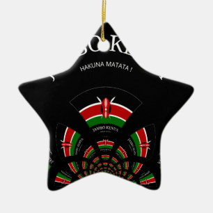 Kenyan Flag Inspiriert Jambo Willkommensdesign Art Keramikornament