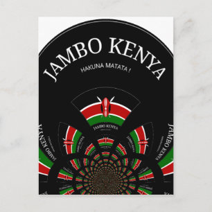 Kenyan Flag Inspiriert Jambo Willkommensdesign Art Postkarte
