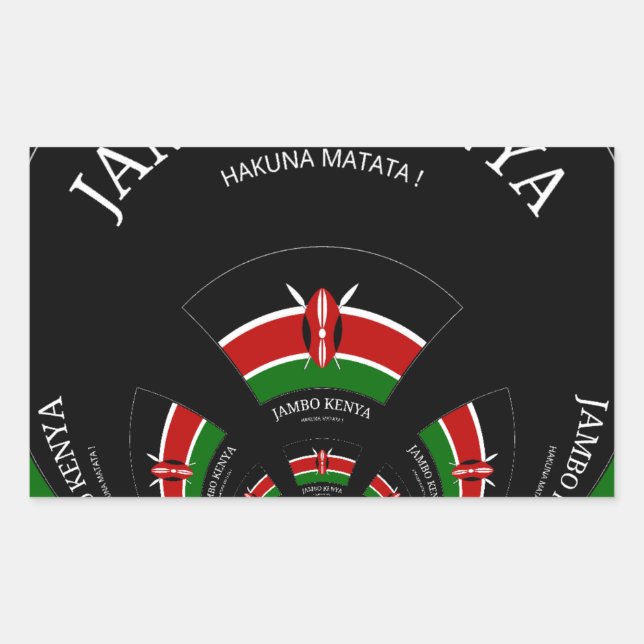 Kenyan Flag Inspiriert Jambo Willkommensdesign Art Rechteckiger Aufkleber (Vorderseite)