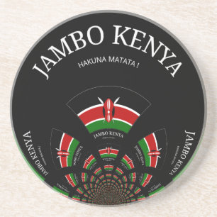 Kenyan Flag Inspiriert Jambo Willkommensdesign Art Sandstein Untersetzer