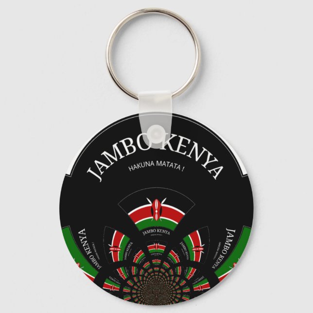 Kenyan Flag Inspiriert Jambo Willkommensdesign Art Schlüsselanhänger (Vorderseite)