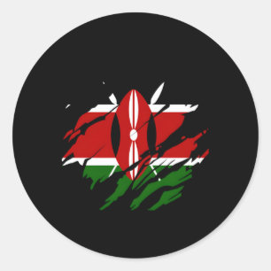 Kenyan Flag Kenya Runder Aufkleber