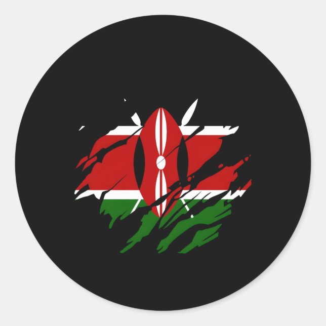 Kenyan Flag Kenya Runder Aufkleber (Vorderseite)