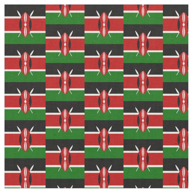 Kenyan Flag & Kenya Trendy Fabric /mode Stoff (Nahaufnahme)