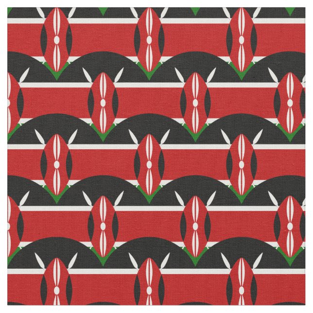 Kenyan Flag & Kenya Trendy Fabric /mode Stoff (Nahaufnahme)