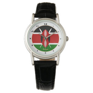 Kenyan Flag & Kenya trendy fashion /design watch Armbanduhr