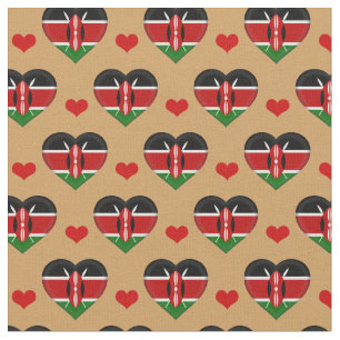 Kenyan Flag & Red Heart Modefabrik /Kenia Stoff