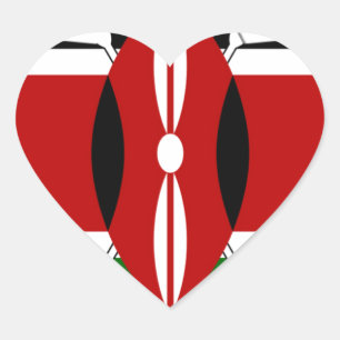 Kenyan Flag Safari Design: Liste der Bucket-Server Herz-Aufkleber