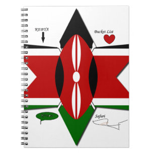 Kenyan Flag Safari Design: Liste der Bucket-Server Notizblock