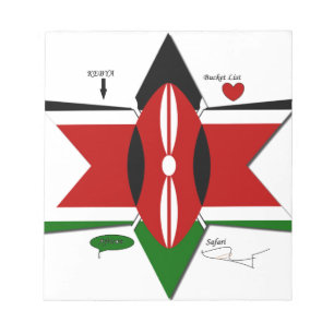 Kenyan Flag Safari Design: Liste der Bucket-Server Notizblock