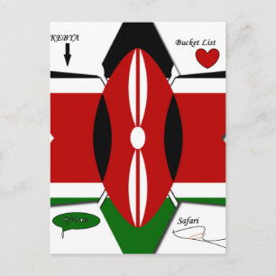 Kenyan Flag Safari Design: Liste der Bucket-Server Postkarte