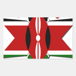 Kenyan Flag Safari Design: Liste der Bucket-Server Rechteckiger Aufkleber