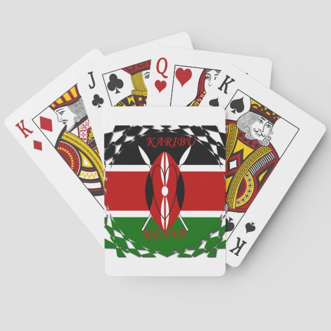 Kenyan Flag Unity: Tuko Pamoja Design Spielkarten (Rückseite)