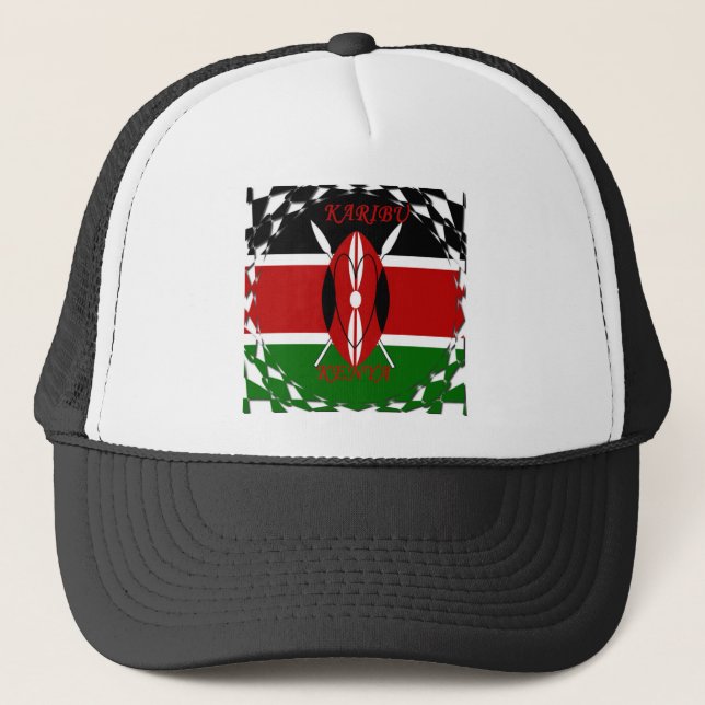 Kenyan Flag Unity: Tuko Pamoja Design Truckerkappe (Vorderseite)