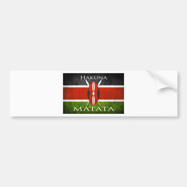 Kenyan-Flagge Hakuna Matata Autoaufkleber (Vorne)