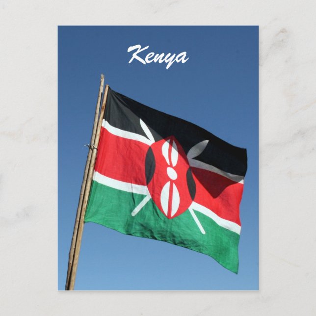 Kenyan-Flagge Postkarte (Vorderseite)