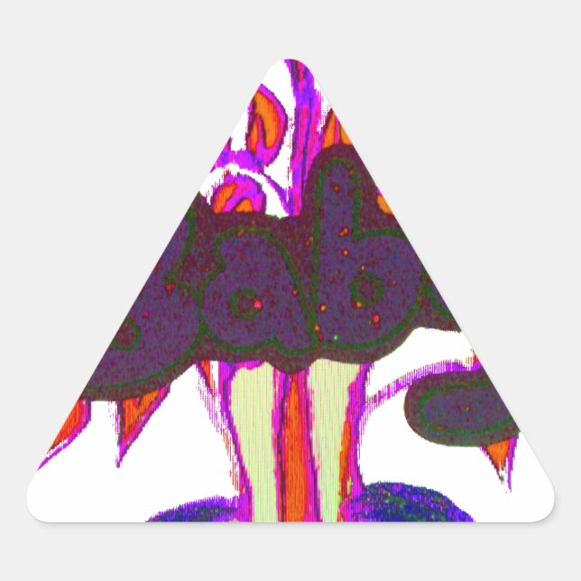 Kenyan Heart Art: Ich Liebe Kenya Dreieckiger Aufkleber (Vorderseite)