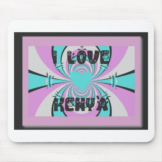 Kenyan Heart Art: Ich Liebe Kenya Mousepad (Vorne)