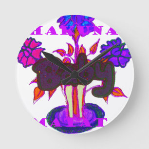 Kenyan Heart Art: Ich Liebe Kenya Runde Wanduhr