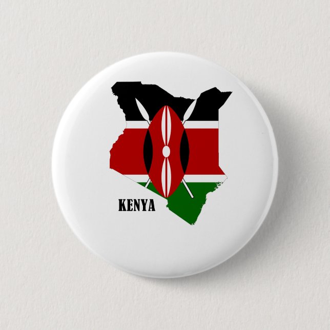 Kenyan-Karte und Flagge Button (Vorderseite)